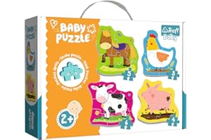Trefl - Puzzle - Animales en el campo de 3 a 6 Piezas, 4 Conjuntos, para niños a partir de 2 años,