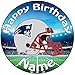 Produktbild Personalisierte American Football NFL New England Patriots Zuckerguss Cake Topper, 20,3 cm (20 cm) vorgeschnittenen Kreis