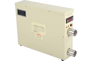 FOKH Swimming Pool Heaters, 5.5Kw 220V Adjustable Temperature Control Pool Water Heater Circulating Heating Electric Water Heater Thermostat Pool Heat Pump with Water Tank for Above Ground Inground Pools
