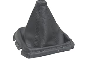 THE TUNING-SHOP LTD Soufflet de levier de vitesse en cuir noir avec cadre en plastique 180 mm