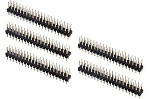 WOWOWO Connettore Maschio Doppio da 5 Pezzi a Striscia da 0,1" 2x20 Pin per Raspberry Pi Zero GPIO