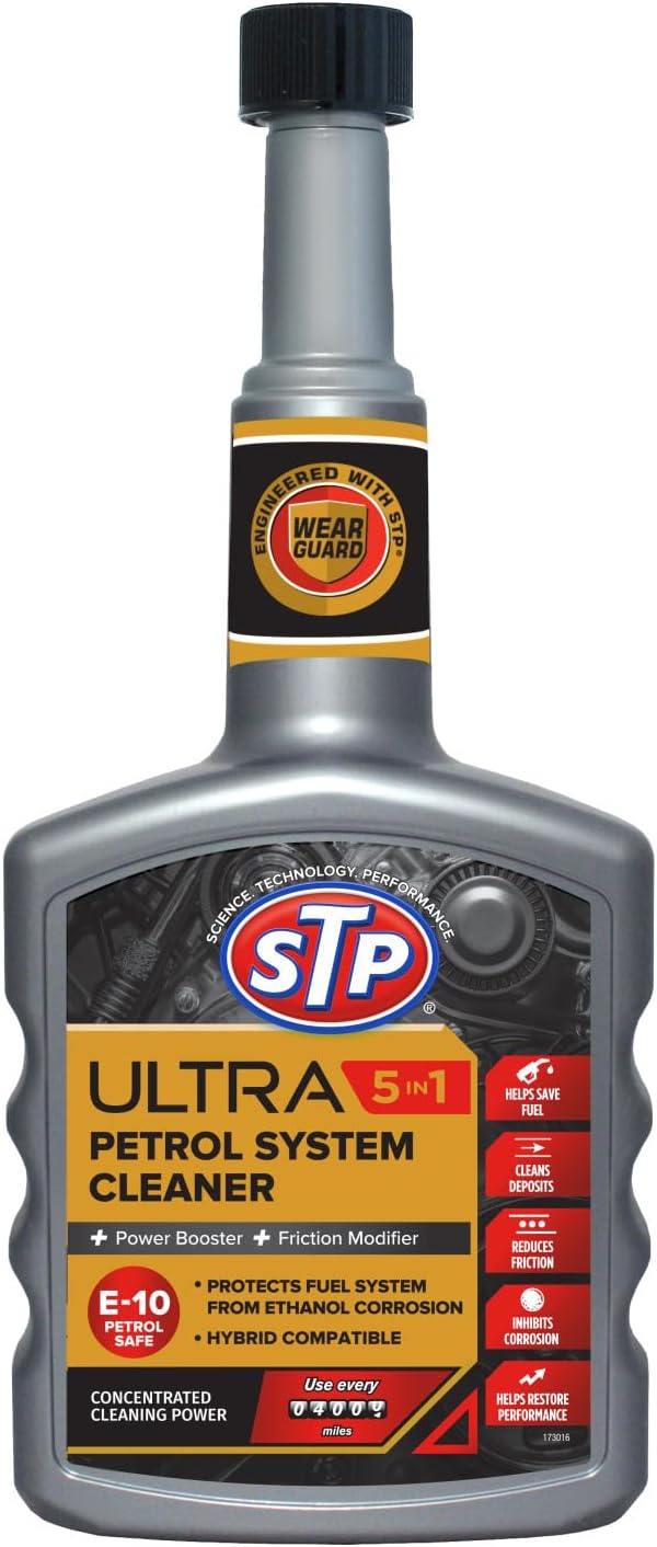 STP Ultra 5 in 1 Petrol System Cleaner 400ml, Restores Power and Protects your Engine, Enhances Fuel Economy, Mechanical Car Cleaning Products, Concentrated Cleaning Formula, Made in the UK