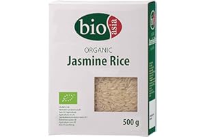 BIOASIA Arroz jazmín ecológico, arroz de grano largo, para diversos platos de arroz, 1 x 500 g