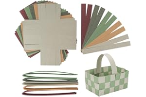 ‎IDEEN MIT HERZ Ideen mit Herz Flechtkörbe | aus Papier | zum Basteln und Flechten | Osternest | Dekoration | Geschenk-Korb | Verpackung | 12 cm x 8 cm x 6,5 cm | 10 Stück (Grün, Braun und Grautöne)