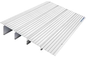 LIEKUMM Rampa per soglia da porta, altezza 10 cm, portata 360 kg, in alluminio, con altezza regolabile, antiscivolo, per sedia a rotelle, sedia a rotelle elettrica, passeggino