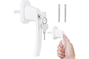 kwmobile Klamka okienna z zamkiem Push-Lock - Zamykany uchwyt do okien i drzwi - z funkcją obracania i przechylania - Zamknięcie okienne w kolorze białym RAL 9016