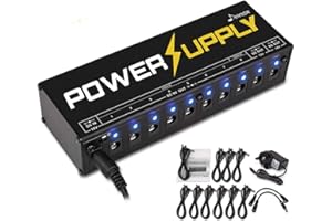 Donner Power Supply, Guitar Pedal Power Supply 10 Isolated DC Output for 9V/12V/18V Effect Pedals (DP-1)