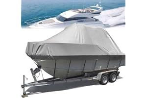 YILEFU EATAN Housse de Bateau Multi-Taille en Tissu Oxford 600D Durable Etanche Taud de Bateaux Portable Imperméable Robuste,Anti-déchirure,Anti-UV,Anti-Neige,pour ​La Protection du Bateau,20-22FT