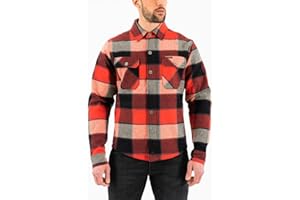 Rokker Boulder Rider Motorradhemd (Red/Black/White,M)