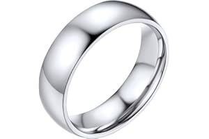 Bestyle Stainless Steel Minimalist Band Rings for Women Men, High Polished Simple Knuckle Rings, 2MM 4MM 6MM 8MM Steel/Gold Plated/Black Fashion Finger Rings Size O to Y -Gift Packed