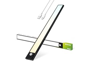 Brendz Unterbauleuchte Küche LED, LED Leiste Küche, 40cm, USB-C Wiederaufladbar, 2200mAh, 3 Farbtemperaturen, Dimmbar, Magnetisch, Küchenunterbauleuchte, Küchenbeleuchtung, Puyo Schwarz