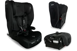My Babiie MBCS80 Foldable Toddler to Booster R129 Child Car Seat - ISOFIX with Top Tether, Harness, 76-150cm (Approx. 9-36kg, 15 Months - 12 Years), i-Size, Group 1/2/3, Forward Facing - Black