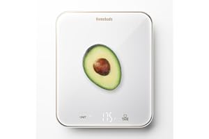 Homebuds 15kg Bilancia Cucina Digitale in 1g, Alta Precisione Assicurato da Bilancia da Cucina Professional Factory dal 2001, Cucina per cucinare e cuocere al forno, LED, 3*AAA, Bianco di Golden Line