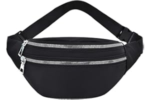 ALEOHALTER Sacs banane pour femme et homme, sac banane pour enfants et adolescents, sac banane imperméable avec plusieurs poches, sac décontracté, sac banane pour voyage, randonnée