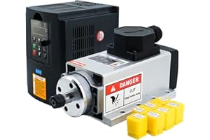 HLTNC CNC-Spindelmotor 1,5 kW, 1500 W, 220 V, 400 Hz, 24000 U/min, luftgekühltes Spindel mit 1,5 kW, VFD+7 Zangen ER11 Stück (1-7 mm)…