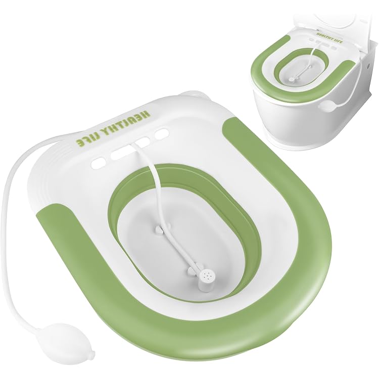 Produktbild von Sitzbad Für Die Toilette - Bidet Einsatz Für Toilette - Tragbares Sitzbadewanne Für Hämorrhoidenbehandlung, Wochenbettpflege, Schwangere Und ältere Menschen - Vermeiden Kniebeugen (ca. 2,2 Liter
