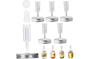 HPERU Coperchi di fermentazione di coperchi di fermentazione del Barattolo Muratore, Kit di fermentazione in plastica comprende 6 coperchi fermentanti e 6 compagnie aeree, coperchi di fermentazione 2,76 bo