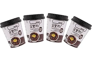 RINTALEN MiFan Tteokbokki Box - Yopokki Cup Pack Starter – Gnocchis de riz coréens (4 pièce, Sauce Jjajang)