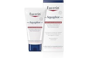Eucerin Aquaphor Trattamento Riparatore 45 ml, Crema idratante corpo e viso per favorire il processo di guarigione,, Crema corpo idratante pelle secca e screpolata senza profumo