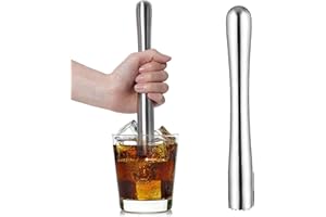 Aiyraa Edelstahl Stößel, Cocktail Stampfer Stößel für Cocktails, Limettenpresse Mojito Zubehör, Krautstampfer Stößel Cocktail für Getränke und Fruchtsäfte, Perfekt für Barzubehör, 22,5 Cm