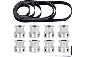 Youmile 2GT Cinturón distribución 110 mm 112 mm 122 mm 158 mm 200 mm 280 mm 300 mm 400 mm Ancho 6 mm Cinturón goma bucle cerrado para impresora 3D con 8 piezas 5 mm 20 dientes Rueda polea distribución