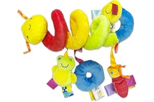 BEIIEB 1 giocattolo a spirale per bambini, giocattolo rotante per passeggino, passeggino a spirale con suoneria, giocattolo lenitivo per bambini