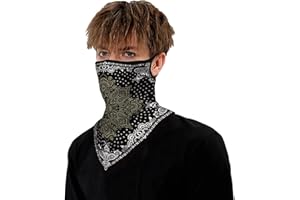 ARKIM Unisexe Bandana Masque Visage Écharpe Visage Rave Balaclava Cou Guêtres Dust Tissu Lavable Vent Moto Masque Femmes Hommes