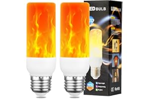 AUAUY Żarówka LED z efektem płomienia, 2 W, E27, 1400 K, 3 tryby oświetlenia, migoczące lampy dekoracyjne do użytku wewnątrz i na zewnątrz, do ogrodu, baru, na Halloween, Boże Narodzenie (2 sztuki)