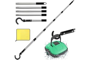 TUIBEIDAMAI Haken für Poolroboter mit Teleskopstange 185 cm, Zubehörhaken Für Pool Saugroboter, Pool Reinigungszubehör Haken, Generisch Haken für Poolreiniger Roboter Zubehör für Alle Poolroboter (Schwarz/185cm)