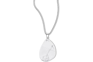 GAVU Collier Unisexe Pendentif Pierre Chaîne Acier Inoxydable