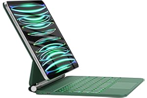 HOU Custodia per tastiera per iPad Air 5th, Air 4a generazione da 11" e 11" iPad Pro (4a/3a/2a/1a) generazione, design magnetico galleggiante, trackpad e tastiera Bluetooth