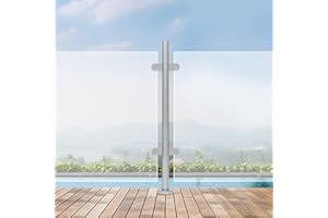 ROMYIX Stainless Steel Balustrade Posts with Glass Clamps and Rubbers,90cm Mid Post Glass Balustrade kit Railing Fence Pole Handrail Garden Fencing,fits 10-12mm Toughened Glass (Mid Post 900mm)