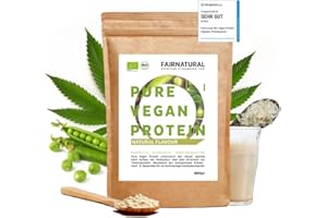 ‎FAIRPROTEIN Protein-Pulver VEGAN BIO Neutral ohne Soja & Chemie [Regional aus Deutschland] 600g veganes 3K Protein ohne Süßungsmittel - Eiweiß-Pulver auch zum Low-Carb Backen als veganes Backprotein ohne Zucker