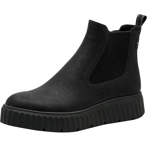 Tamaris women's platform ankle boot in dove grey faux leather