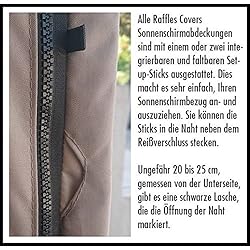 Raffles Covers Rusquatrop6 Coque pour P6 Horeca Parasol avec 4 Toile à Tension réglable H : 215 cm Housse pour Parapluie, Housse de Protection pour Parasol