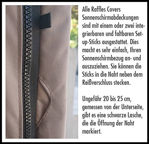 Raffles Covers Rusquatrop6 Coque pour P6 Horeca Parasol avec 4 Toile à Tension réglable H : 215 cm Housse pour Parapluie, Housse de Protection pour Parasol