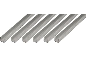 GAH-Alberts Perfil en U 498337 473839, aluminio anodizado plateado, 1000 x 16 x 13 mm, juego de 6