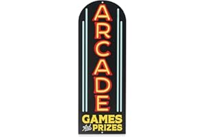 OPEN ROAD BRANDS Arcade Games and Prizes Arched Metal Sign - Vintage Arcade Sign for Game Room, Man Cave or Teen Room