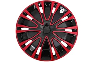 ULTECHNOVO Reemplazo De Tapacubos De Cubierta De Rueda Tapas De Cubo De 15 Pulgadas Cubiertas para Llantas De Rueda para Coche Camión SUV Rojo