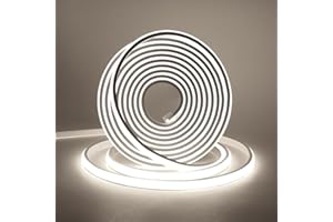 XUNATA Lumière au néon LED COB, Bande LED IP65 Etanche Bande Lumineuse 220V Super Lumineux 288 LEDS/M Flexible Bande lumière pour DIY Projets D'éclairage Intérieur et Extérieur (Blanc, 1M)