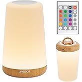 UPXNBOR Night Light, LED Touch Bedside Table Lamp with Remote Control Dimmable Light, 13 RGB Colours and 5 Brightness Levels,
