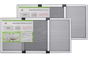 FLYZZZ Lot de 2 moustiquaires de fenêtre coulissante réglables horizontales (40 cm H x 53,3 cm à 101,6 cm l) - Écran de fenêtre extensible de taille moyenne pour la maison