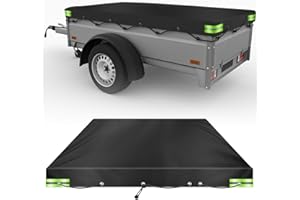 Aibelity Lona plana para remolque, 208 x 114 x 13 cm, con cuerda de lona, resistente al agua, resistente al viento y al desgarro, para muchos colgantes, lona para remolque de coche