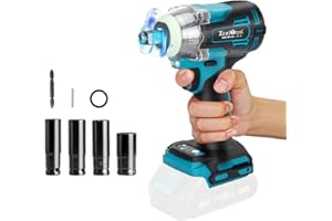 Funnyway 20V Cordless Impact Wrench High Torque 520Nm, 1/2 Power Battery Impact Gun,Brushless Impact Driver for Car Home, Scaffolding (Battery NOT Included)