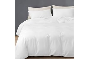 GREATOYAR Juego de Nórdica,Juego de Funda de Edredón, Set de 4 Piezas, 1 Funda Nórdica, 1 Sábana Bajera Ajustable, 2 Fundas de Almohada, 100% Poliéster, Transpirable, para Cama 150cm, Blanco