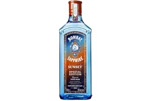 Bombay Sapphire Sunset Limited Edition Premium London Dry Gin, Ginebra infusionada al vapor con cardamomo blanco, cúrcuma y mandarinas secadas al sol, 43 % vol., 70 cl / 700 ml