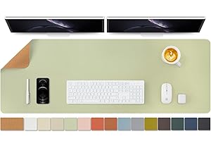 HOMIEAZICOZI Korkowa mata na biurko, dwustronna podkładka na biurko do biura i domu, organizacja biurka i akcesoria, idealna duża podkładka pod mysz i podkładka na biurko (jasnozielona, 120 x 43 cm)