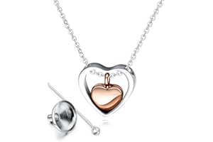 VELESAY Collar De Urna para Cenizas para Hombre Mujer Acero Colgantes De Urna para Cenizas Collar Urna Cremación Conmemorativa Medallón Urna Recuerdo Joyería para Cenizas Colgante de Urna de Cremación Collar