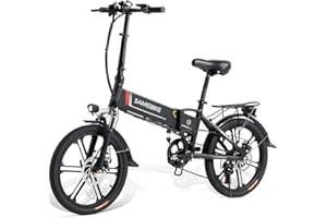 SAMEBIKE 2lvxd30 Bicicleta eléctrica 48v10.4ah Bicicleta eléctrica Plegable con 7 Velocidad niños y Adultos Autonomía Aumentada hasta 40-90KM