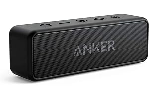 Anker SoundCore 2 Bluetooth Lautsprecher, Fantastischer Sound, Enormer Bass mit Dualen Bass-Treibern, 24h Akku, Verbesserter IPX7 Wasserschutz, Kabelloser Lautsprecher für iPhone, galaxy usw.(Schwarz)